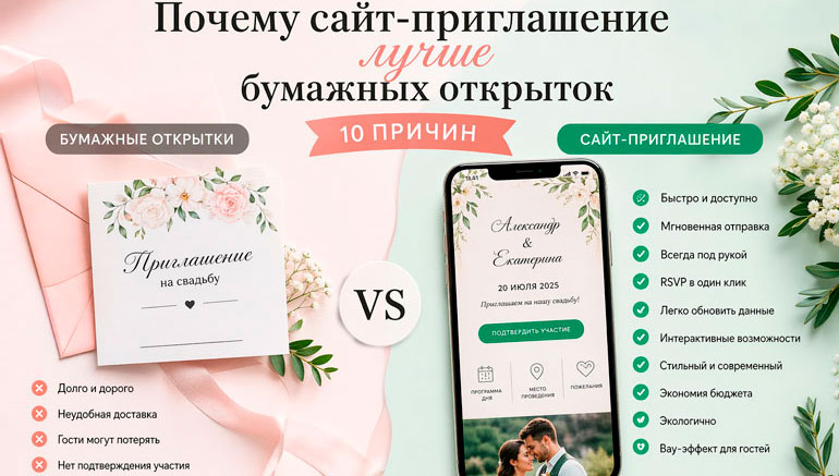 Почему сайт-приглашение лучше бумажных открыток: 10 причин