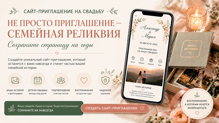 Сайт-приглашение как семейная реликвия — сохраните воспоминания