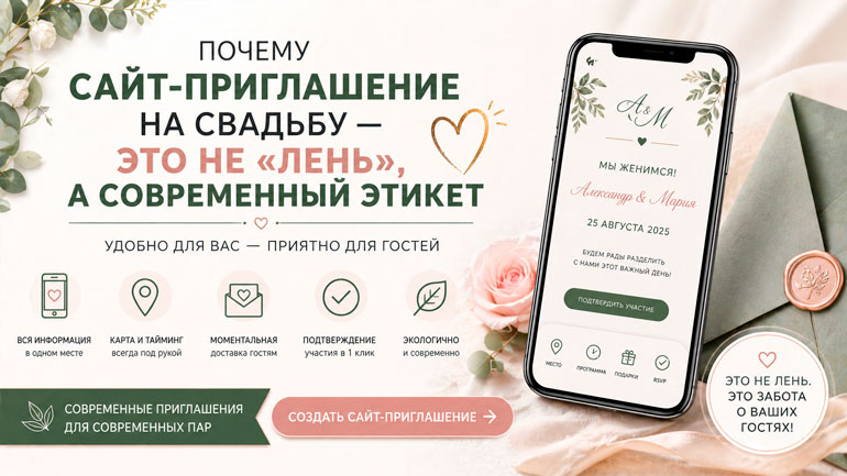 Заголовок: Почему сайт-приглашение на свадьбу — это современный этикет