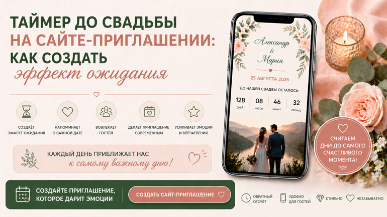 Таймер до свадьбы на сайте — зачем он нужен