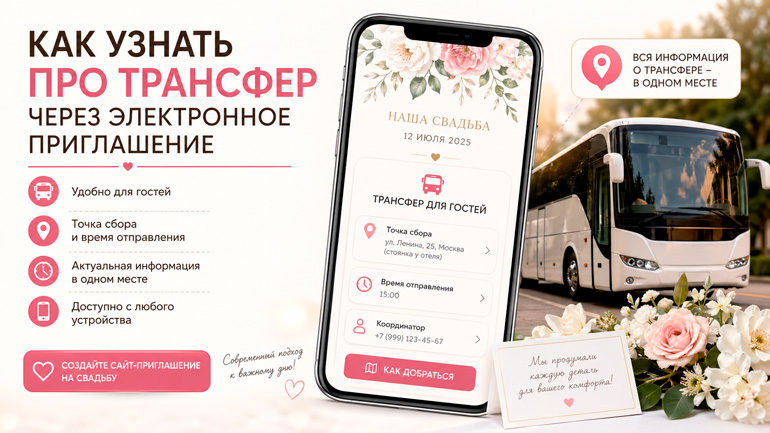 Как узнать про трансфер через электронное приглашение на свадьбу — инструкция и советы
