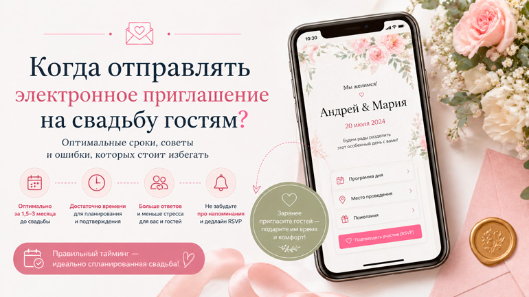 Когда отправлять электронное приглашение на свадьбу гостям