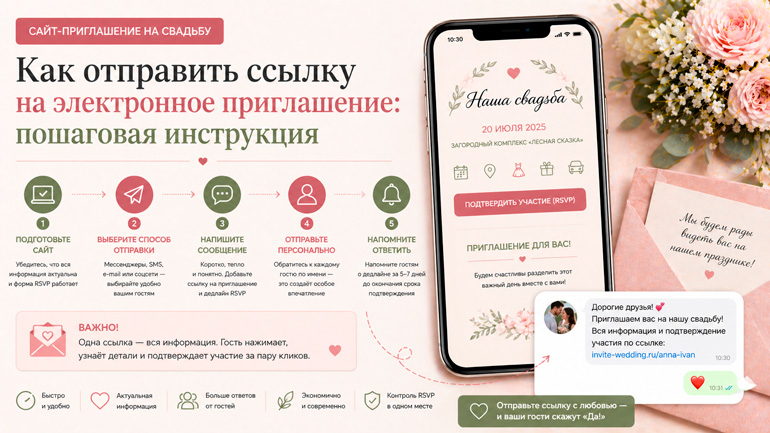 Как отправить ссылку на электронное приглашение: пошагово