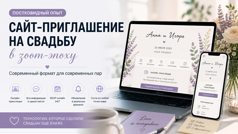 Сайт-приглашение на свадьбу в zoom-эпоху: постковидный опыт