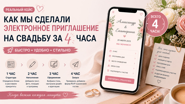 Как мы сделали электронное приглашение на свадьбу за 4 часа